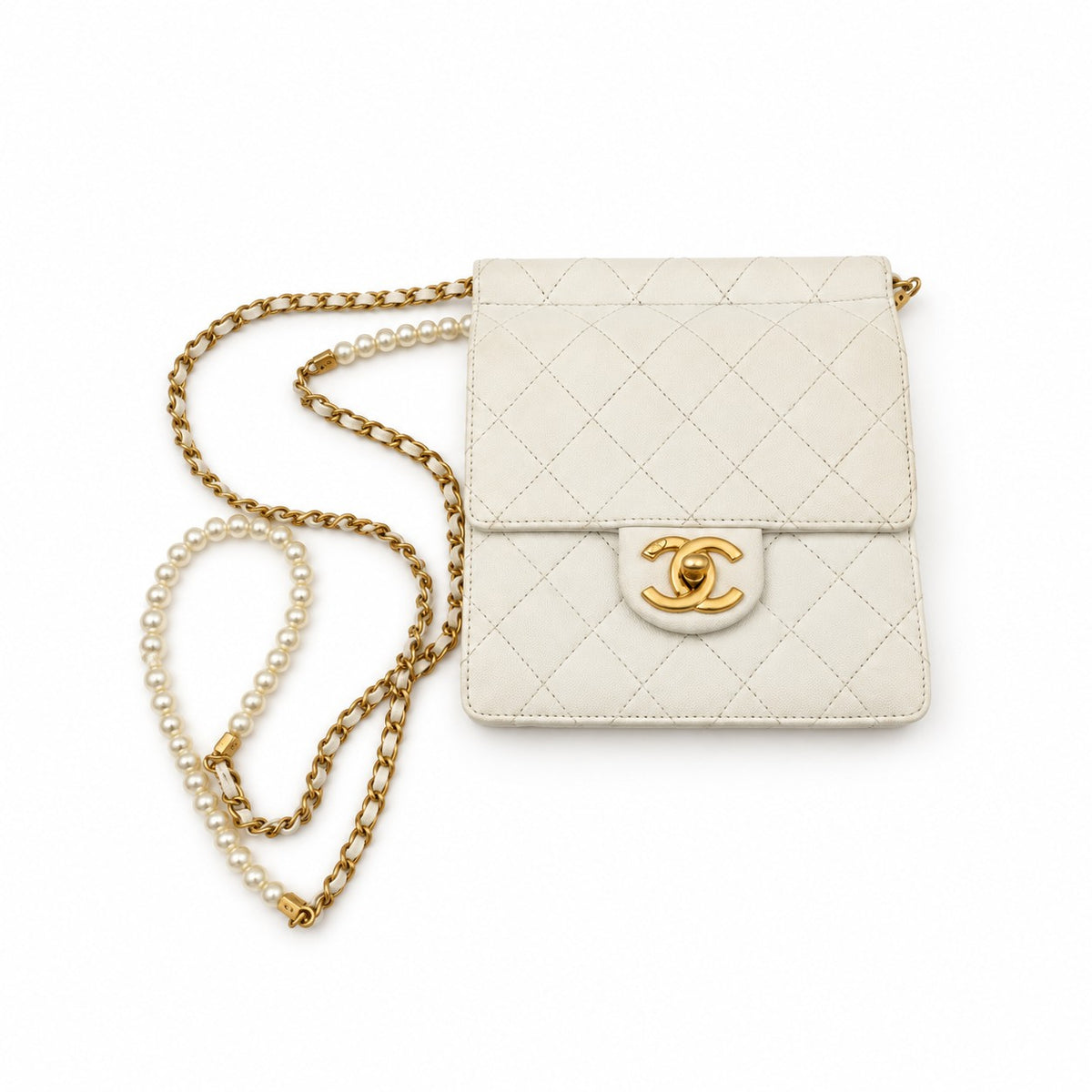 Chanel Chic Pearls Flap Bag Quilted Lambskin Small