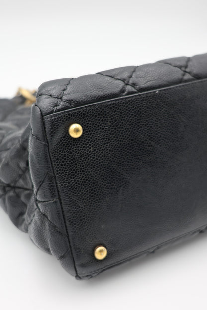 Chanel Quilted Caviar Leather Chain Shoulder Bag Black GHW