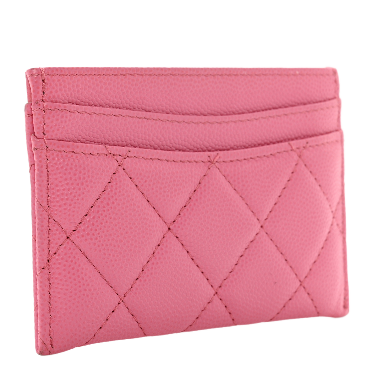 Chanel Caviar Quilted Card Holder Pink