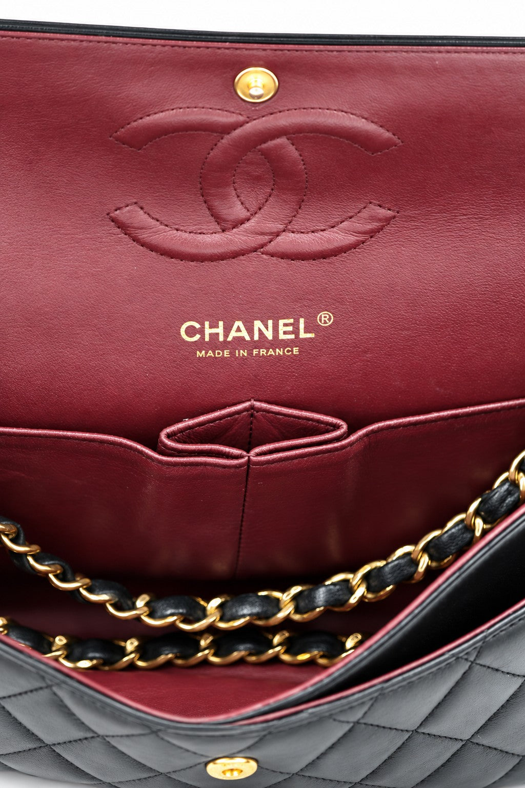 Chanel Quilted Leather Medium Classic Double Flap Black GHW