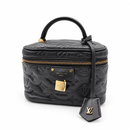 Louis Vuitton Monogram Embossed Leather Vanity NV PM Bag Black GHW