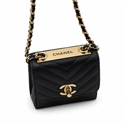 Chanel Trendy CC Clutch with Chain Chevron Lambskin Small