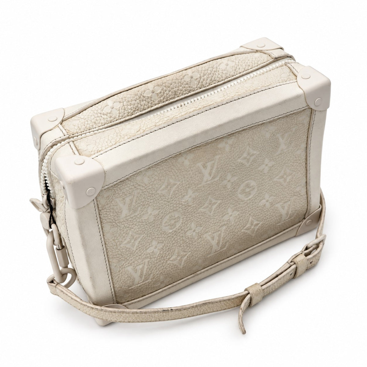 Louis Vuitton Monogram Taurillon Leather Soft Trunk Bag Gray SHW