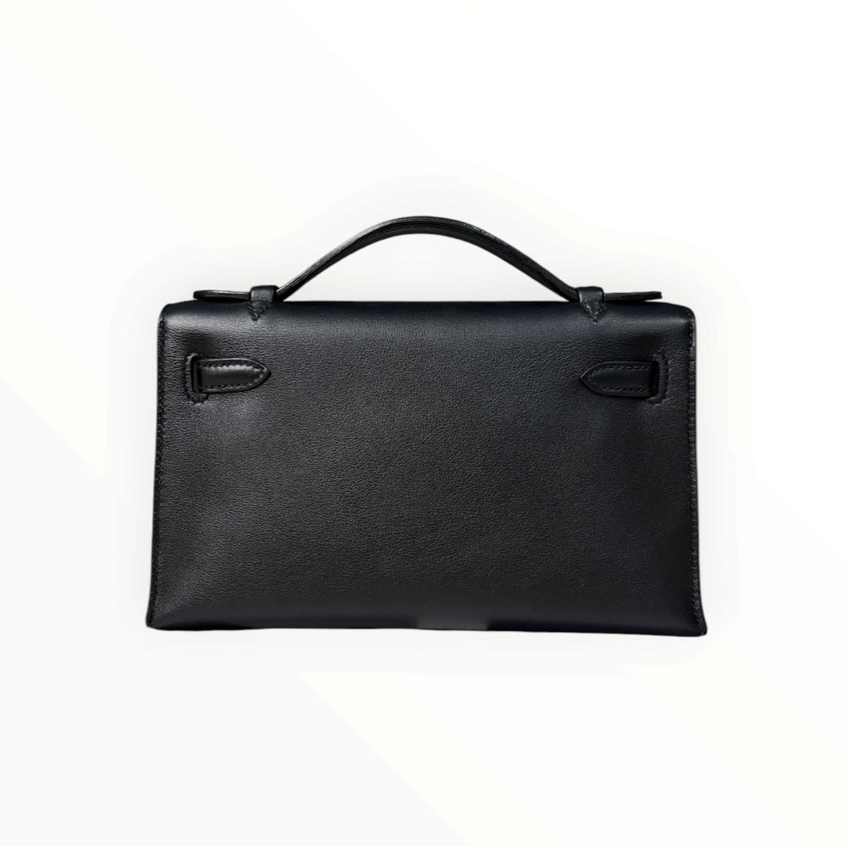 Hermès Mini Kelly I Black Leather, Silver Hardware, D Stamp