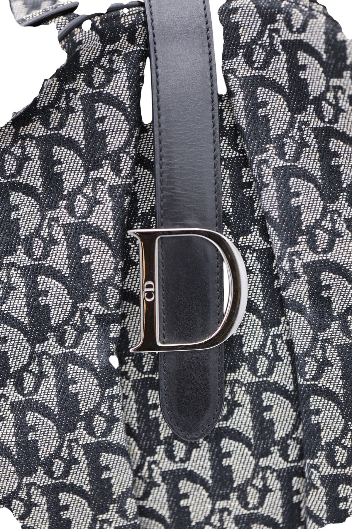 Dior Diorissimo Canvas Frame Satchel Navy Beige SHW