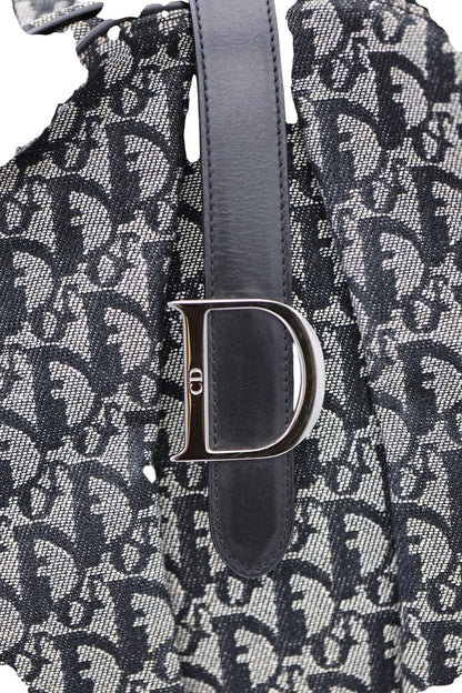 Dior Diorissimo Canvas Frame Satchel Navy Beige SHW