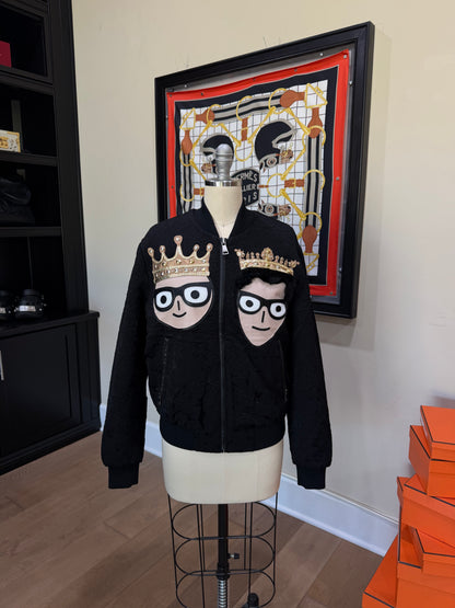 Dolce & Gabbana Black Crown Portrait Jacket