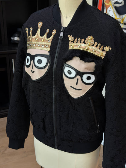 Dolce & Gabbana Black Crown Portrait Jacket