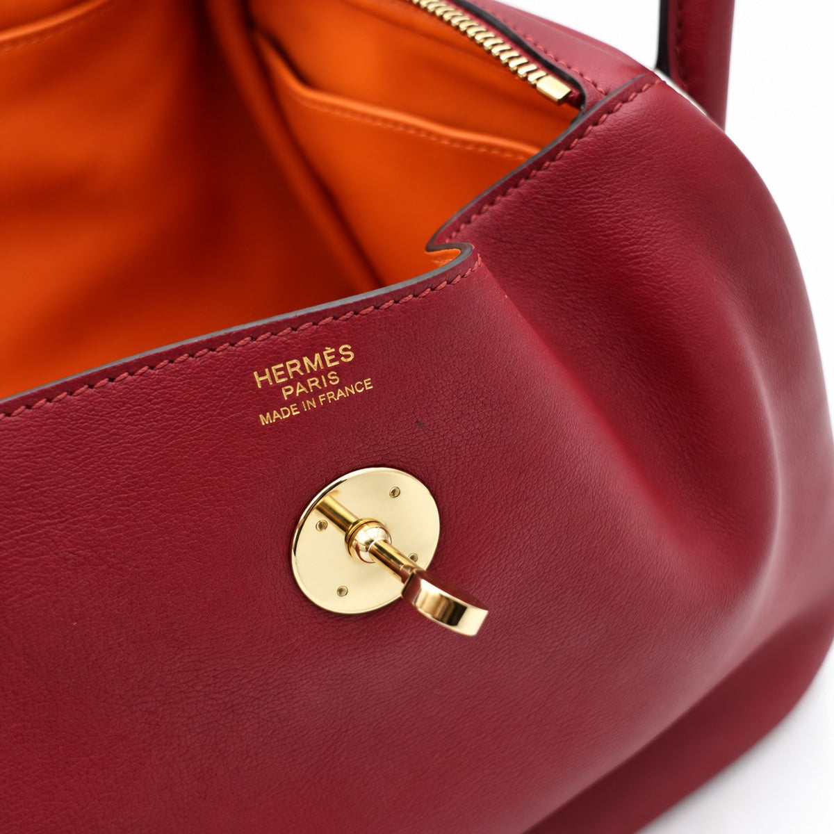 Hermès Leather Lindy 30 Bag Burgundy SHW