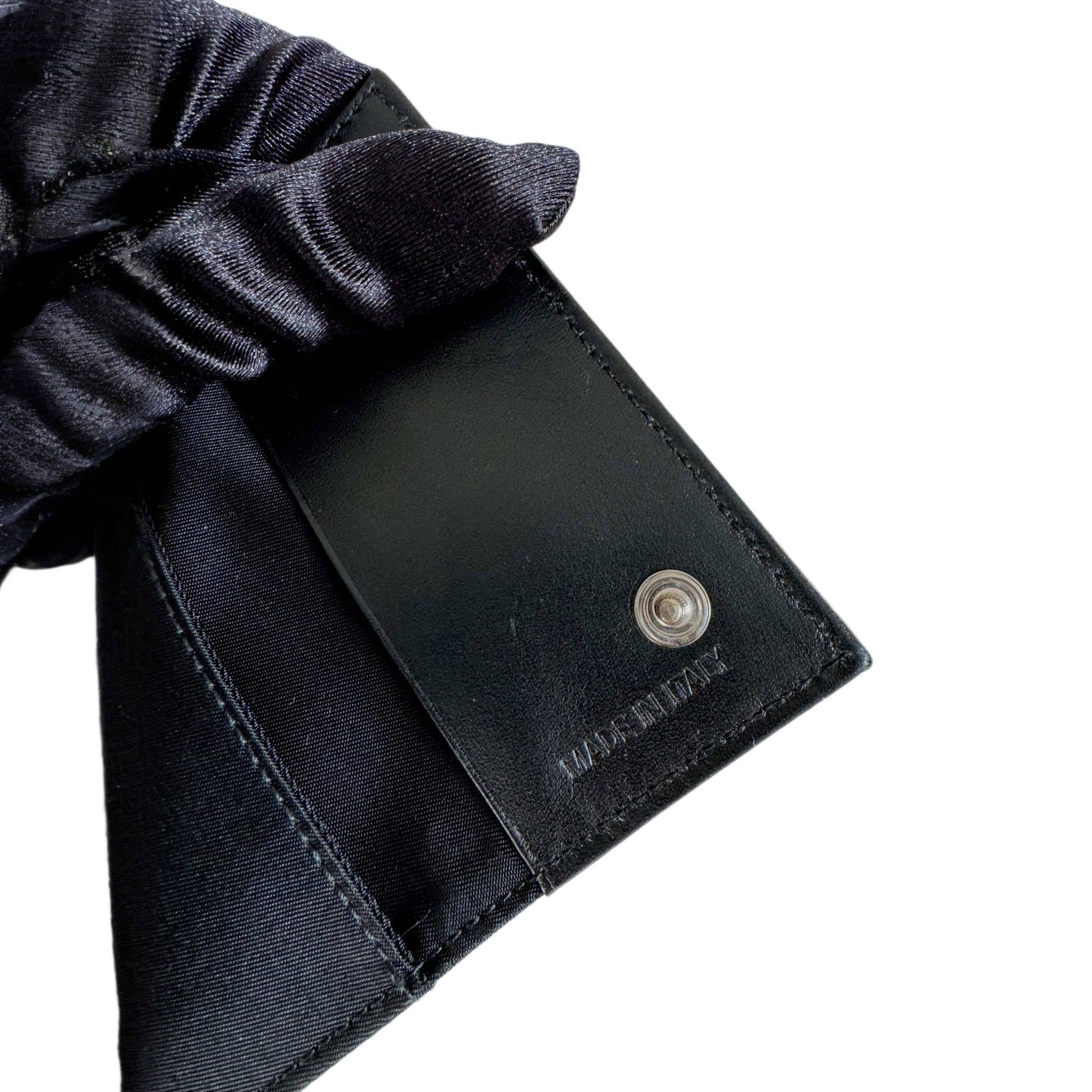 PRADA Logo Plate Nylon 6 Ring Key Case