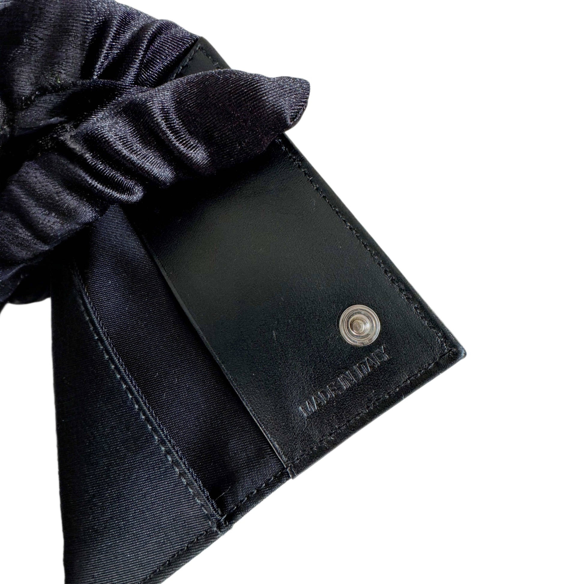 PRADA Logo Plate Nylon 6 Ring Key Case