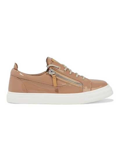 GIUSEPPE ZANOTTI London zip-detailed patent-leather sneakers