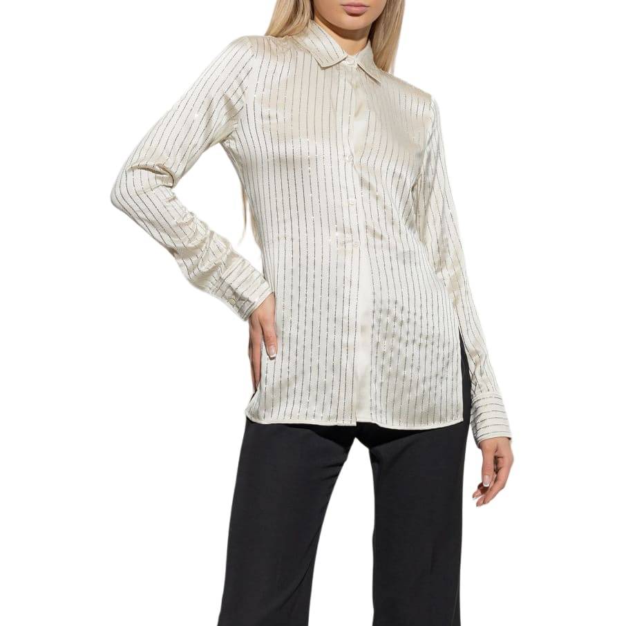 Alexander Wang Off-White Crystal Pinstripe Shirt