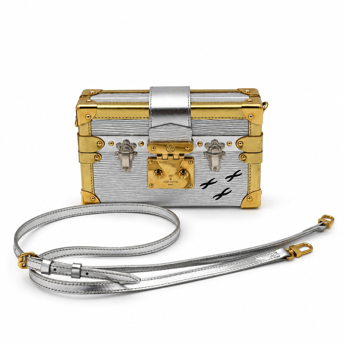 Louis Vuitton Petite Malle Metallic Epi Silver Gold