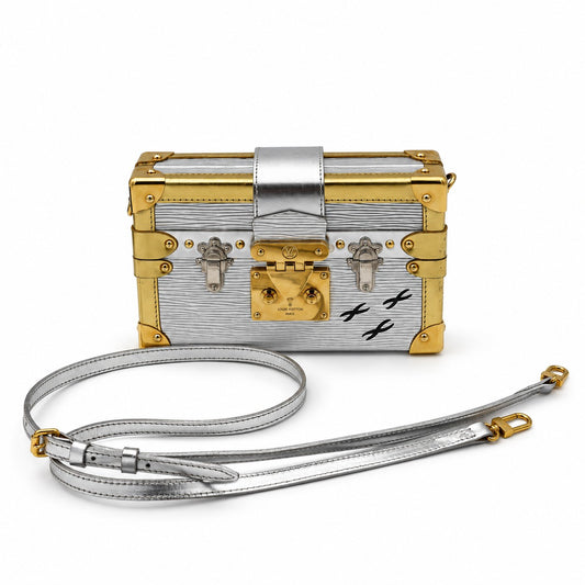 Louis Vuitton Petite Malle Metallic Epi Silver Gold