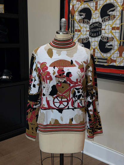 Chanel Egypt Collection Multicolor Portrait Knit Top