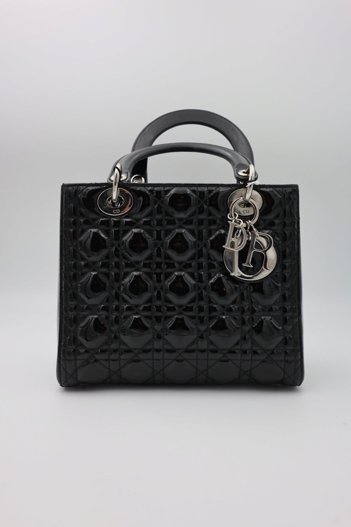Dior Medium  Lady Dior Black Patent Leather