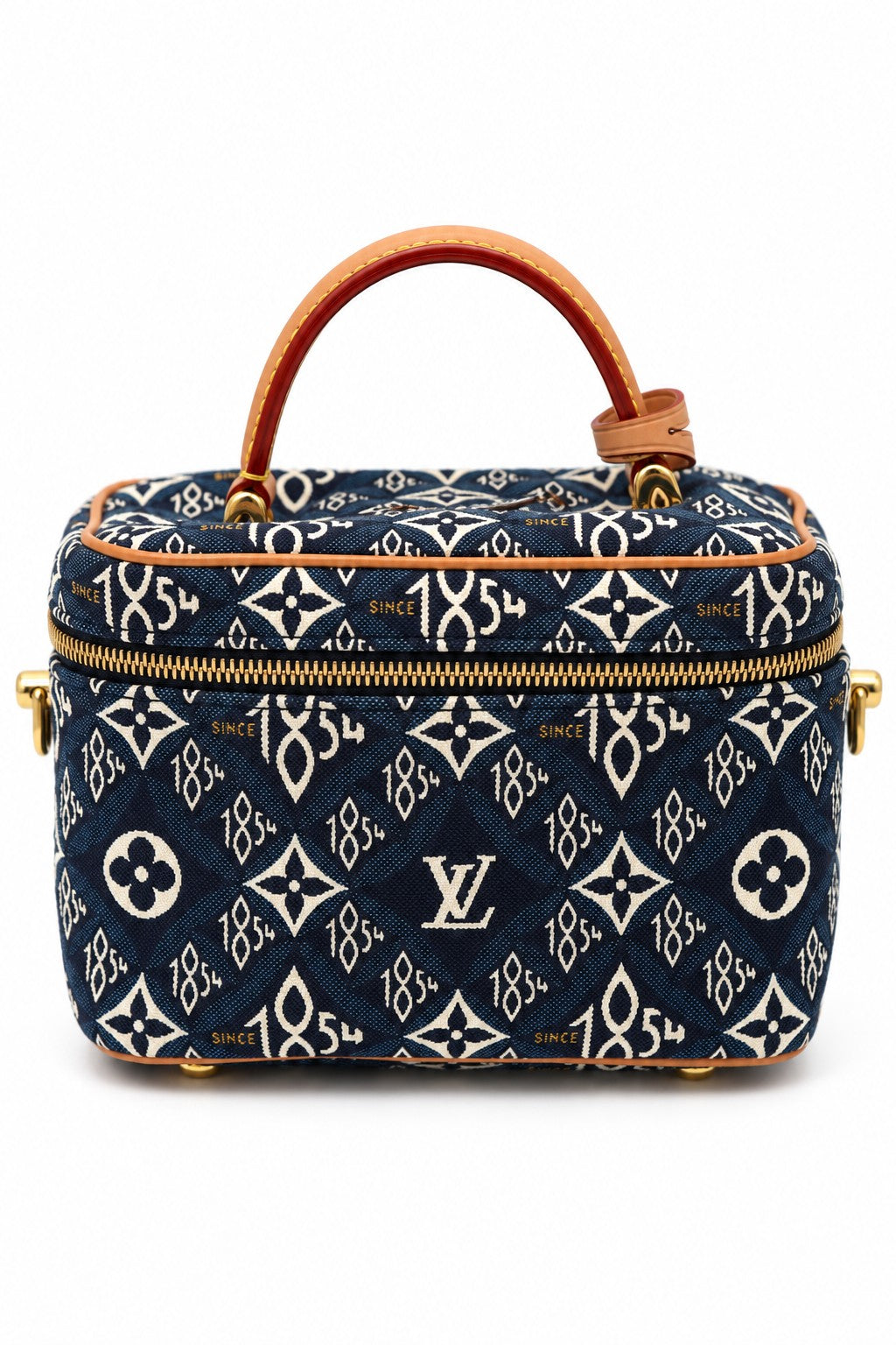 Louis Vuitton Monogram Denim Vanity Top Handle Bag Blue