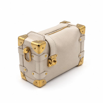 Louis Vuitton Grained Calfskin Side Trunk PM Chalk GHW