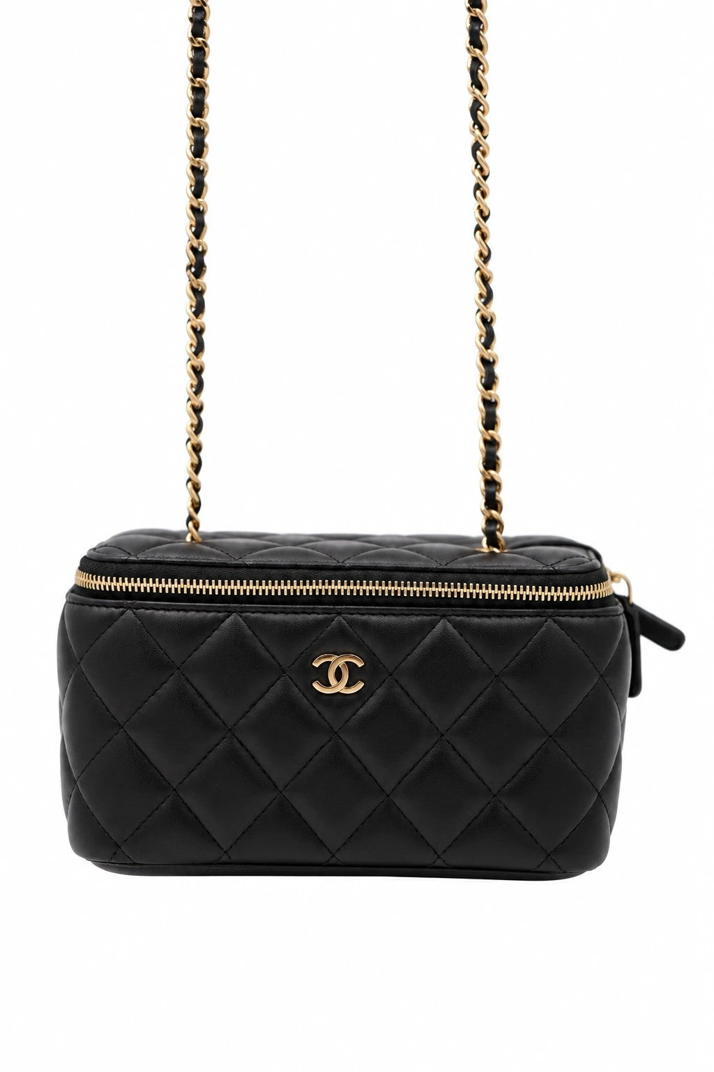 Chanel Quilted Leather Vanity Case Black