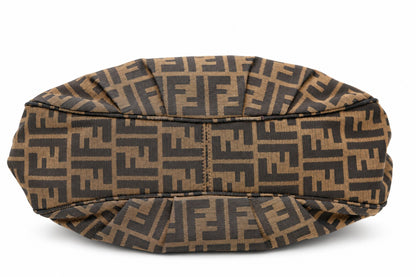 Fendi Tobacco Zucca Canvas and Patent Leather Mia Flap Shoulder Bag