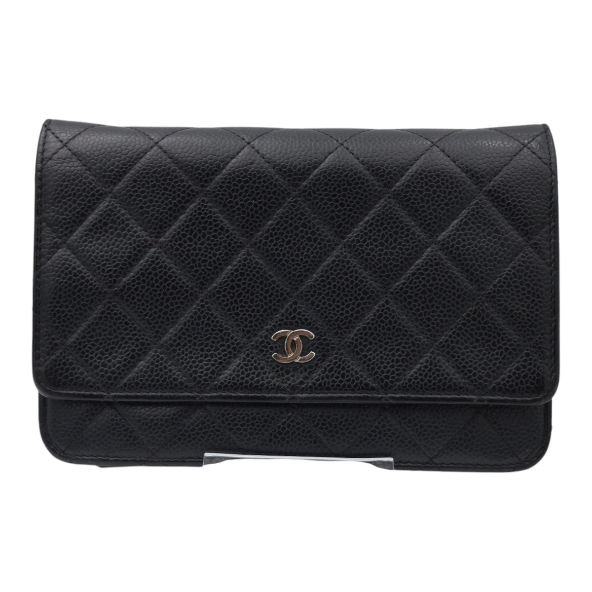 Chanel Quilted Caviar Leather Wallet on Chain Black SHW