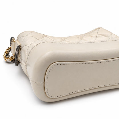 Chanel Quilted Leather Gabrielle Hobo Bag Ivory GHW SHW
