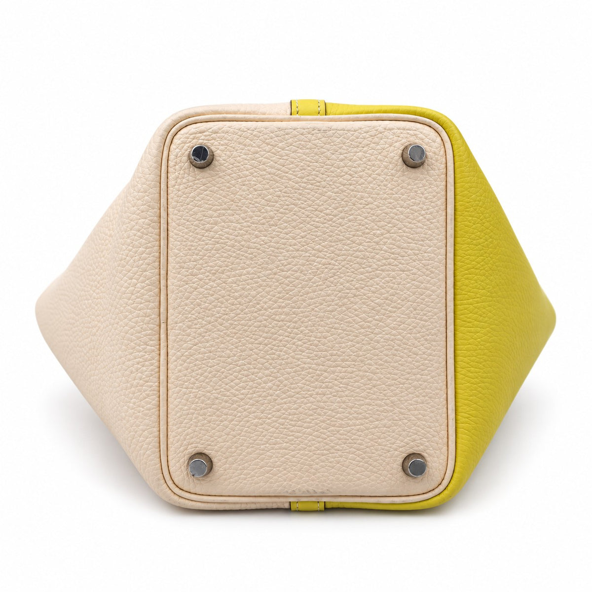 Hermès Leather Picotin Lock 18 Bag Yellow White SHW