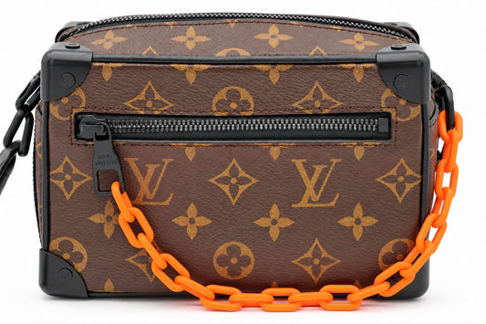 Louis Vuitton x Virgil Abloh Monogram Solar Ray Mini Soft Trunk Orange Chain Bag