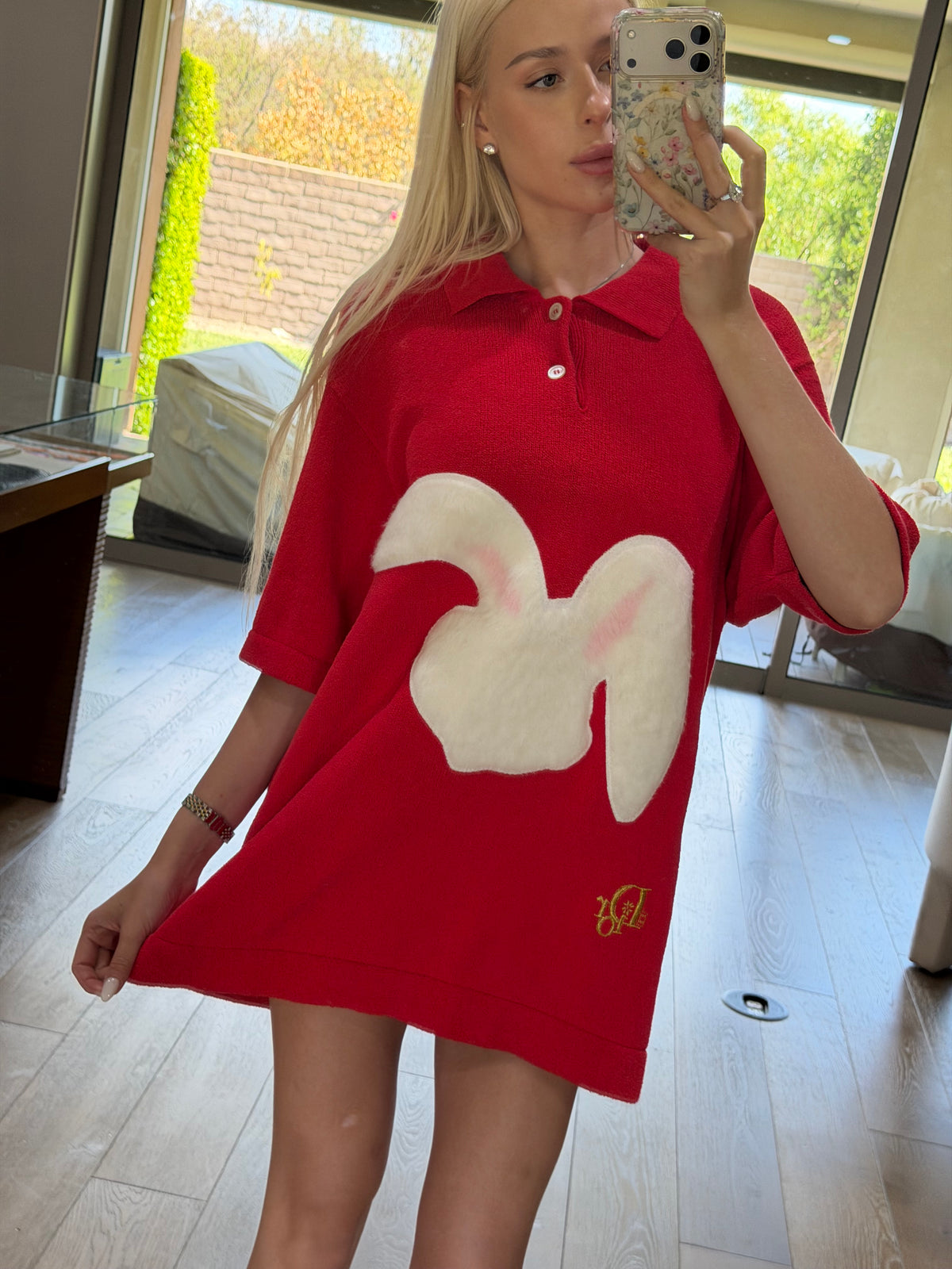 Dior Lunar New Year Rabbit Embroidered Polo