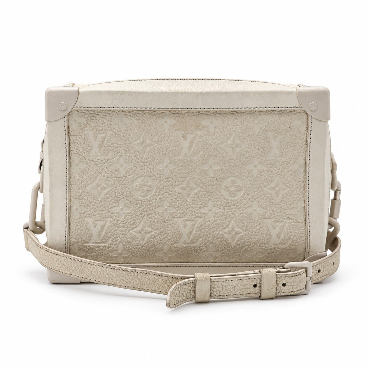 Louis Vuitton Monogram Taurillon Leather Soft Trunk Bag Gray SHW