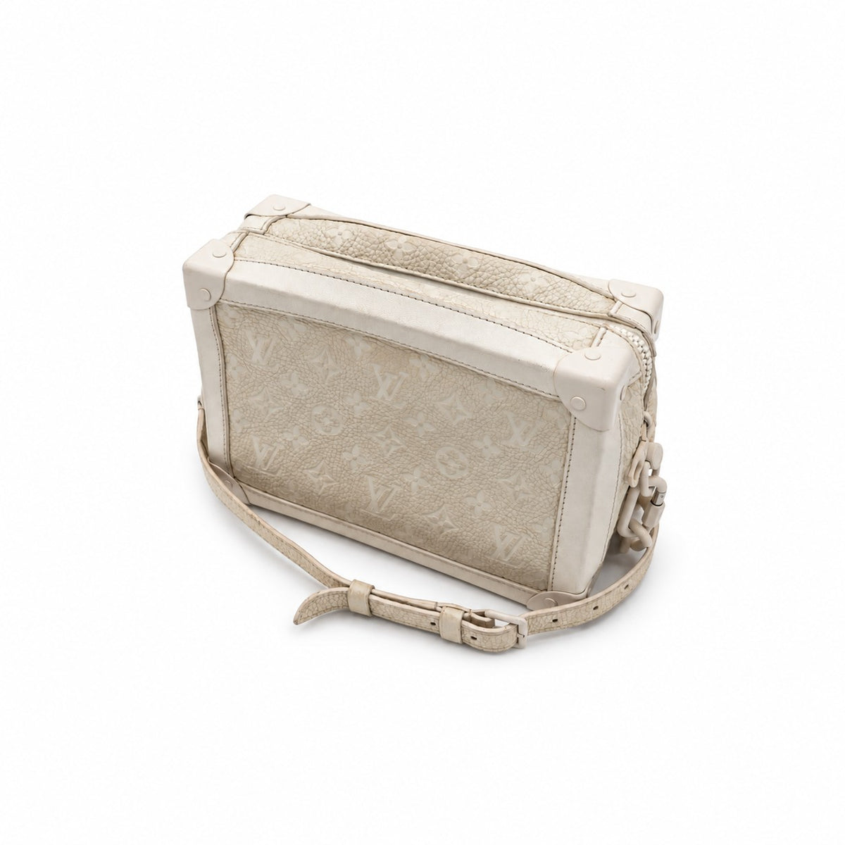 Louis Vuitton Monogram Taurillon Leather Soft Trunk Bag Gray SHW