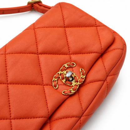 Chanel 19 Orange Quilted Chain Belt Bag
