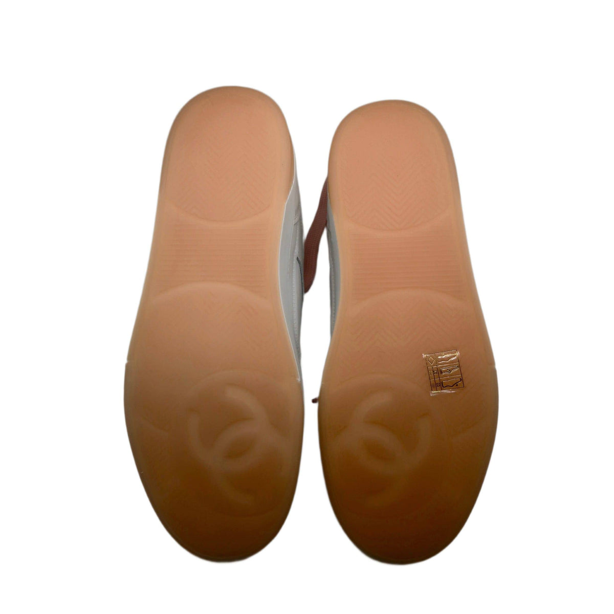 Chanel CC Low Top Sneakers White and Pink