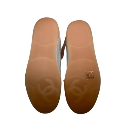 Chanel CC Low Top Sneakers White and Pink