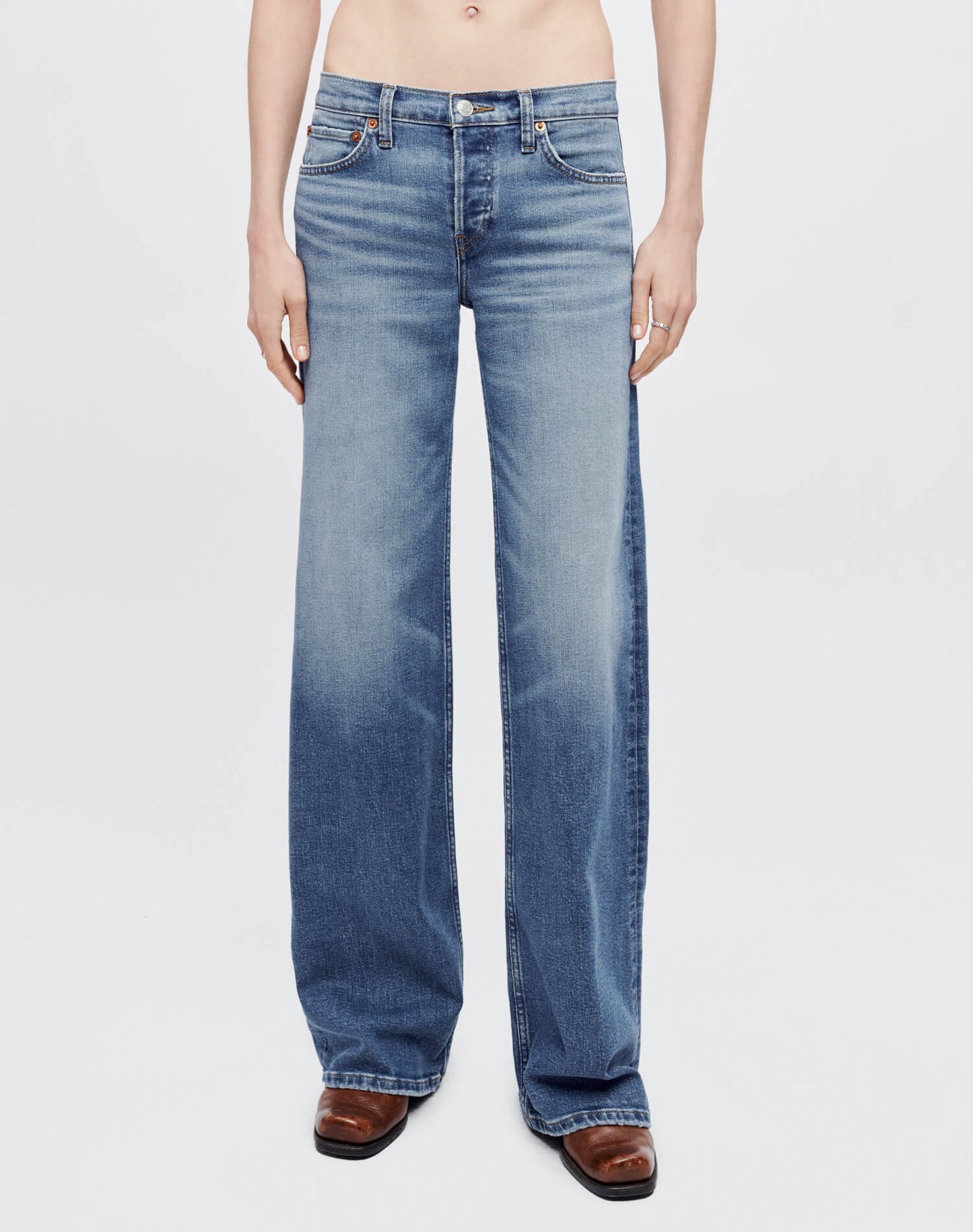 Re/Done med rise wide leg jeans