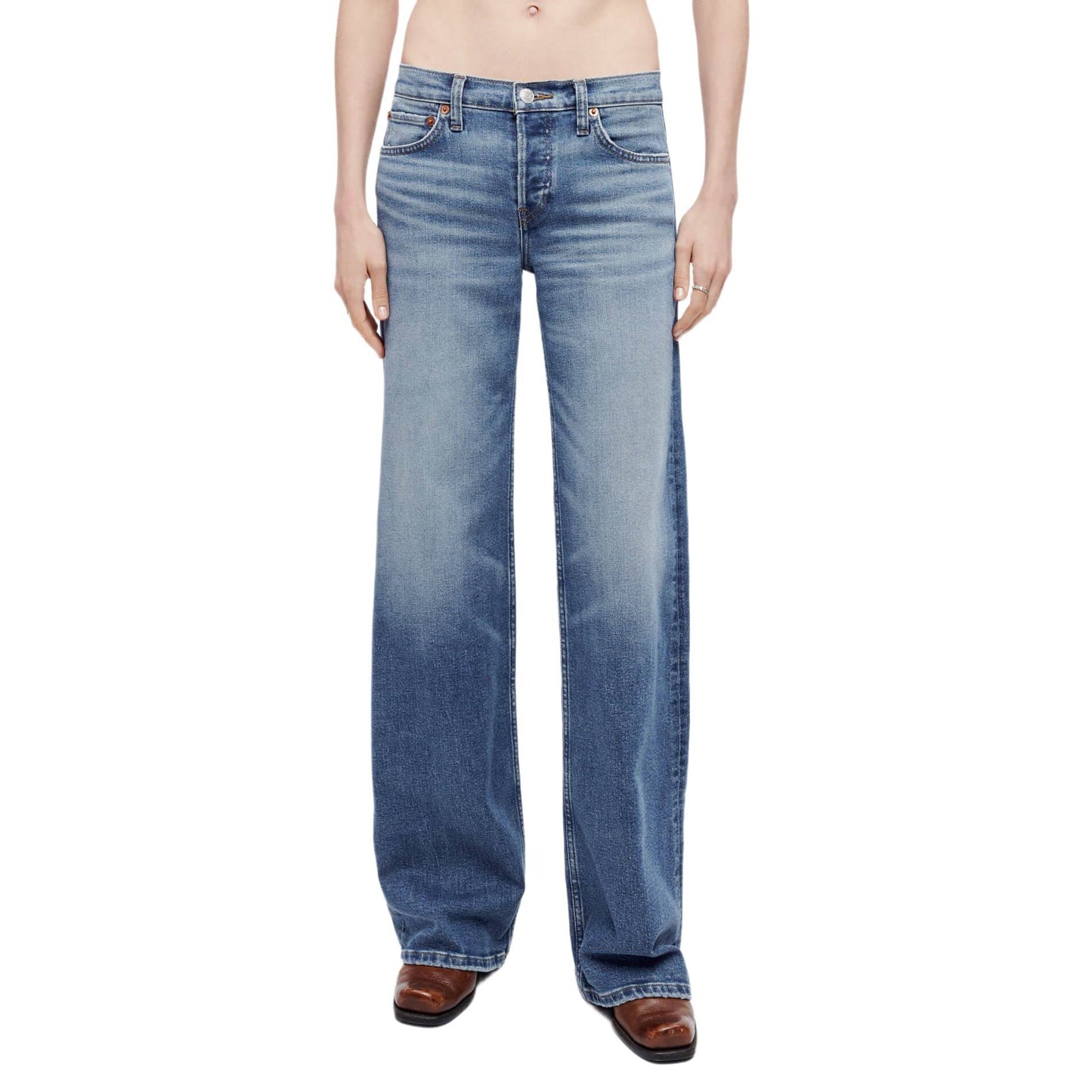 Re/Done med rise wide leg jeans