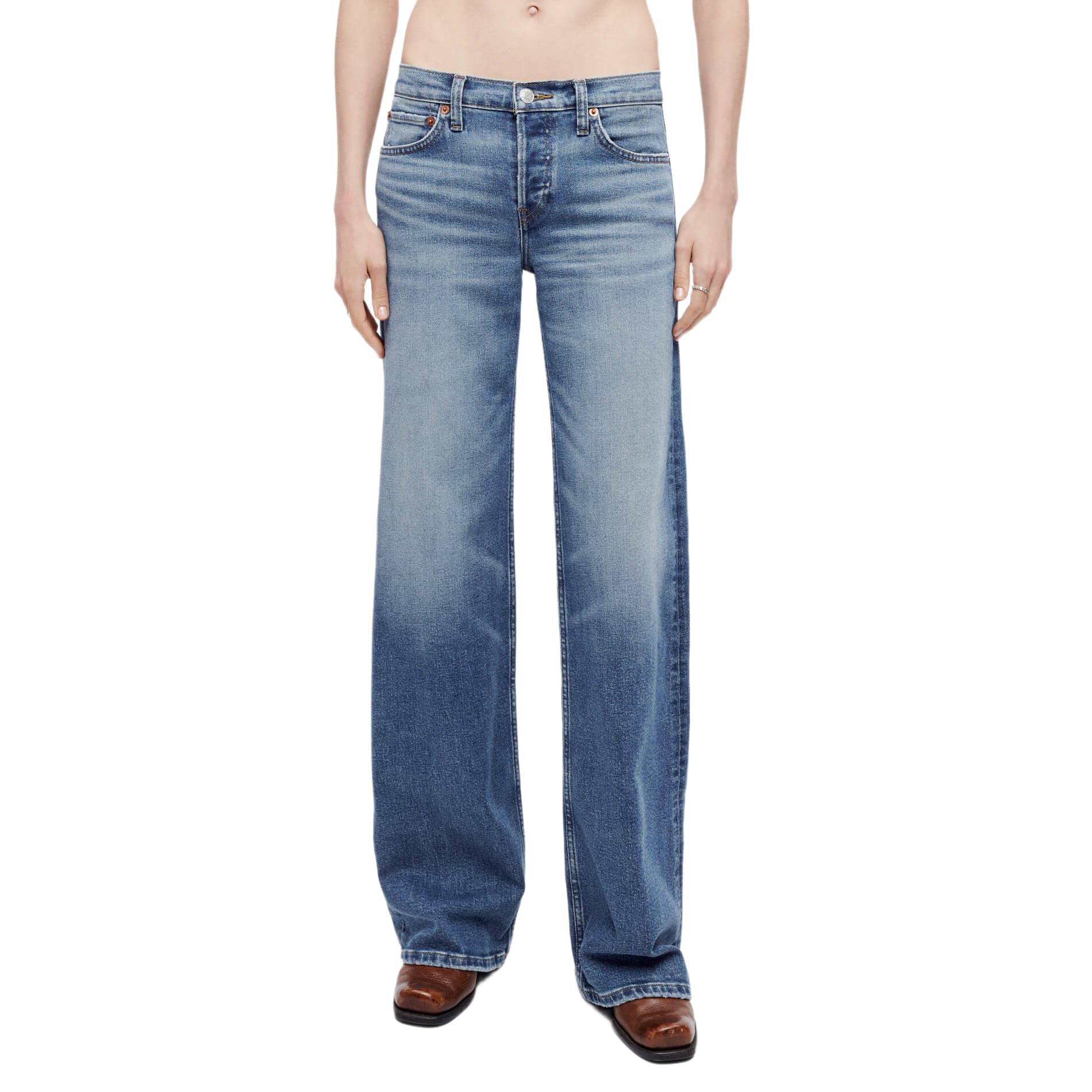 Re/Done med rise wide leg jeans