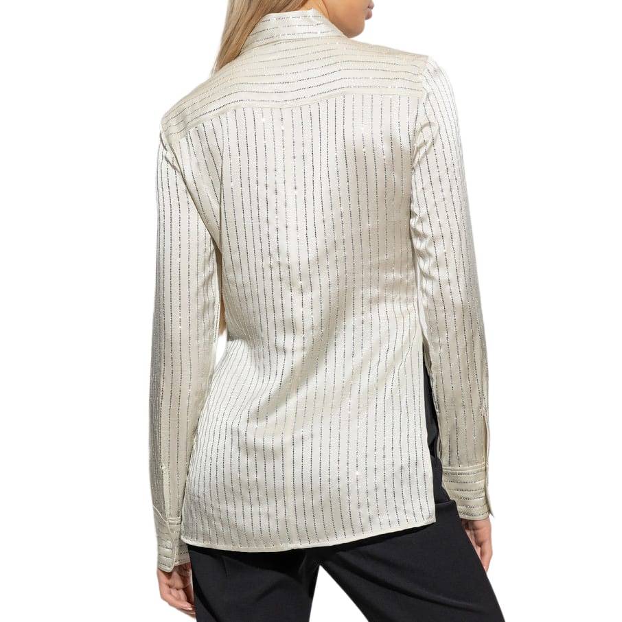 Alexander Wang Off-White Crystal Pinstripe Shirt
