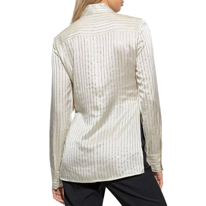 Alexander Wang Off-White Crystal Pinstripe Shirt