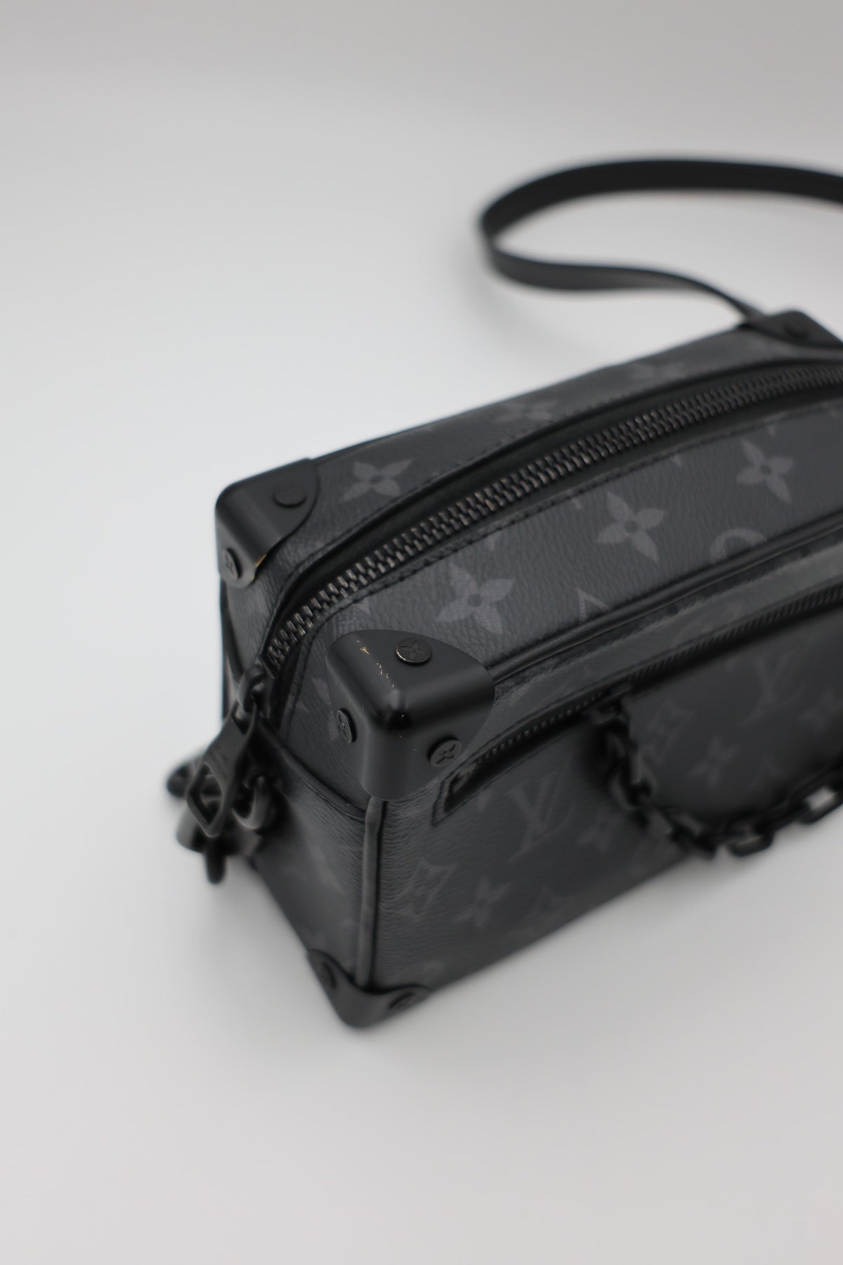 Louis Vuitton Monogram Eclipse Mini Soft Trunk Bag Black MHW