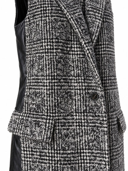 Max Mara Black & White Sleeveless Long Coat