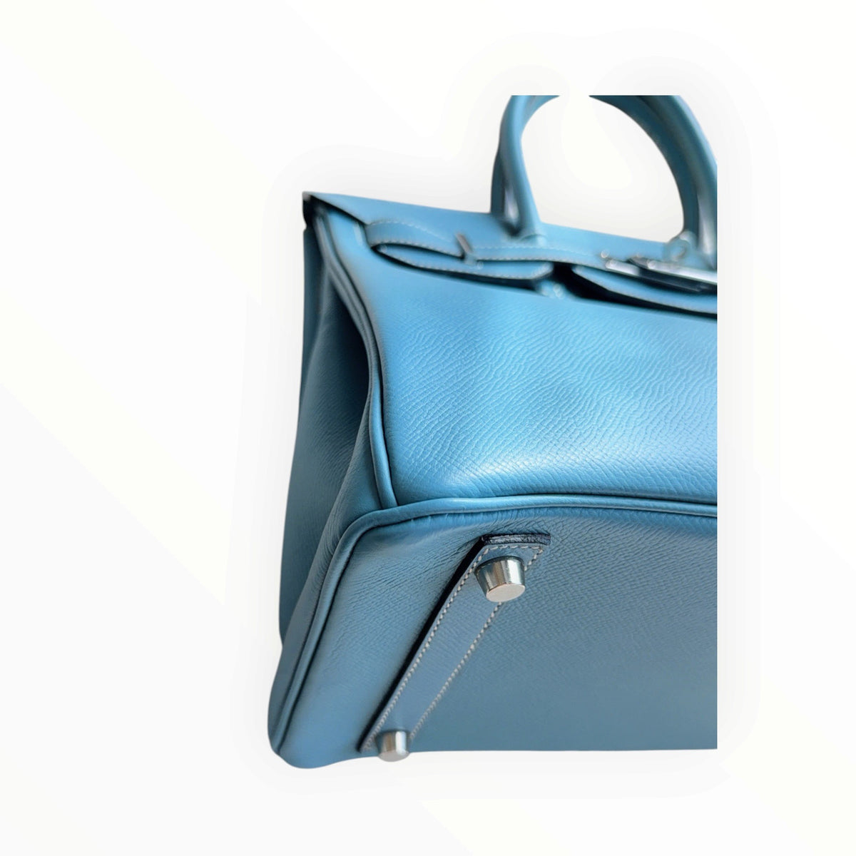Hermès Birkin 30 Epsom Leather, Blue Jean, Silver Hardware, H Stamp