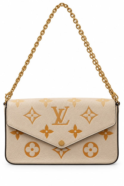 Louis Vuitton Monogram Giant Empreinte Pochette Félicie Cream/Saffron limited edition