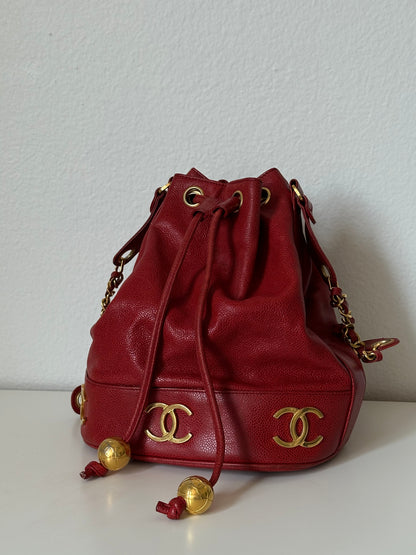 Chanel Large Triple CC Caviar Bucket Bag