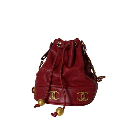 CHANEL Large Triple CC Caviar Bucket Bag