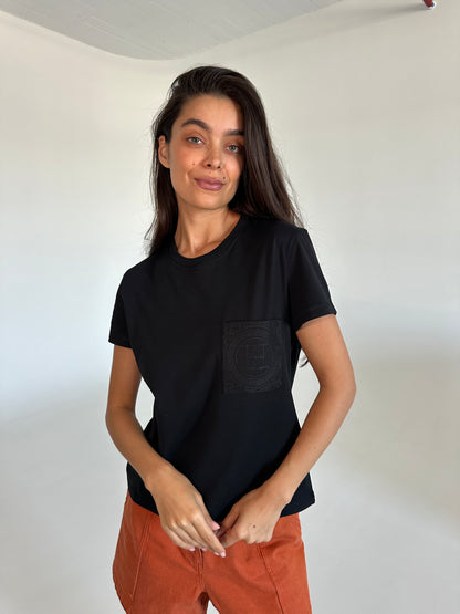 Hermes Embroidered pocket t-shirt