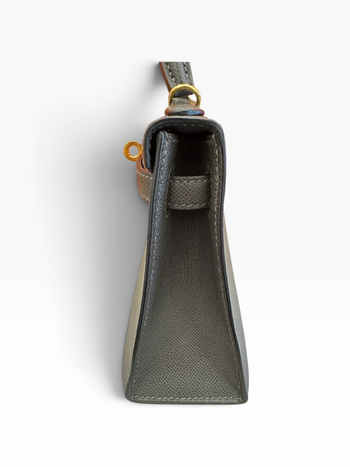 Hermès Mini Kelly in Graphite Madame Leather GHW