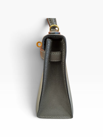 Hermès Mini Kelly in Graphite Madame Leather GHW