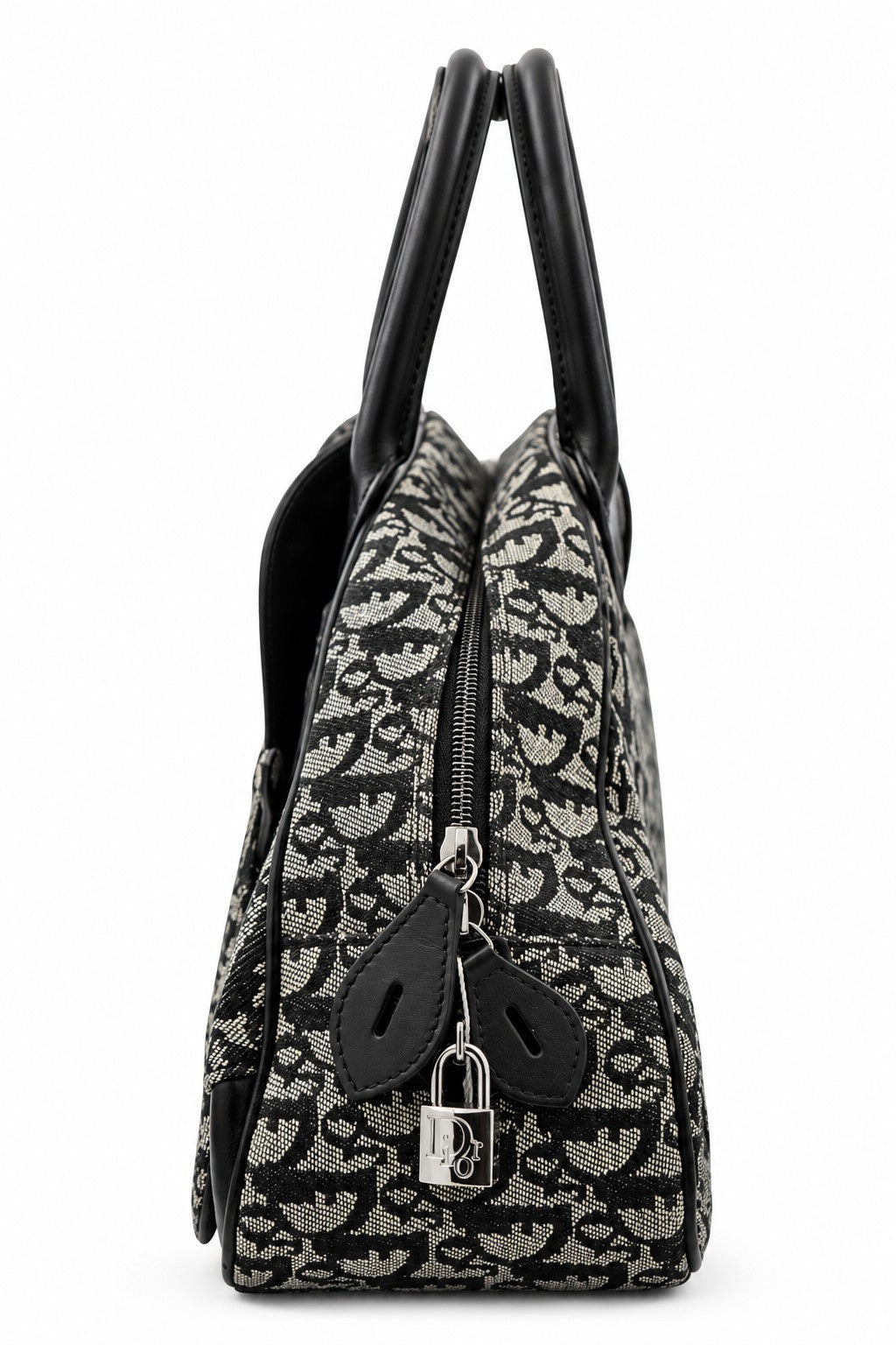 Dior Diorissimo Canvas Frame Satchel Navy Beige SHW